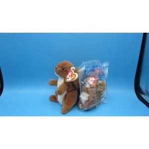 Nuts the Squirrel TY Beanie Babies and matching Teenie Beanie Baby 1996 MWT